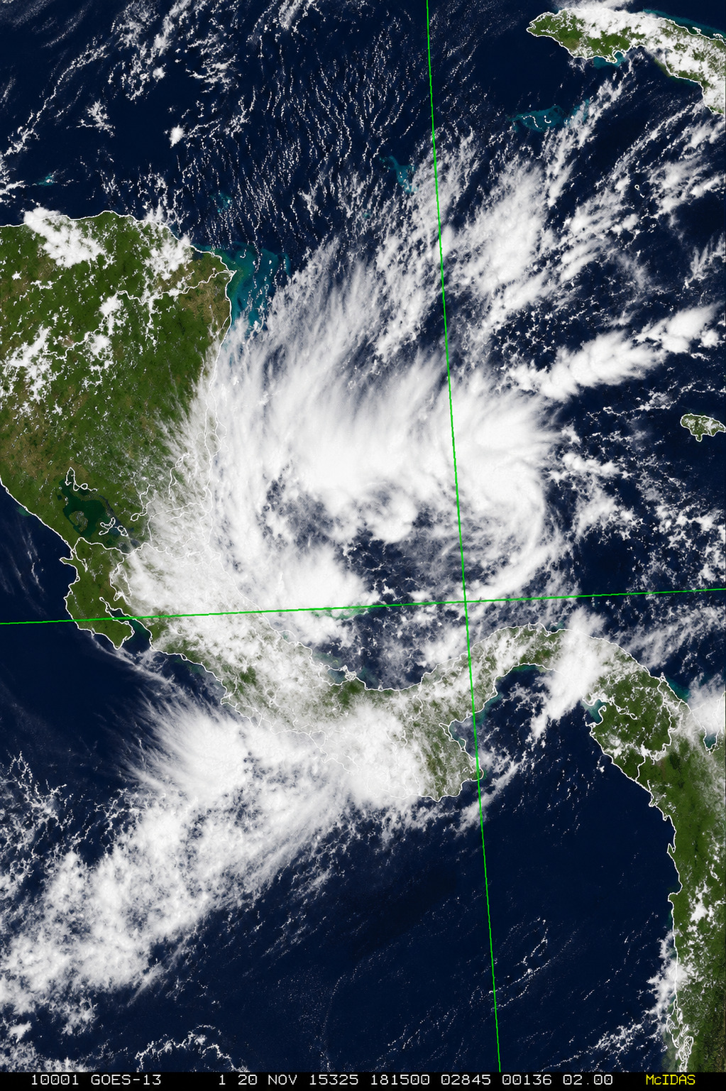 Imagen satelital del huracán Otto